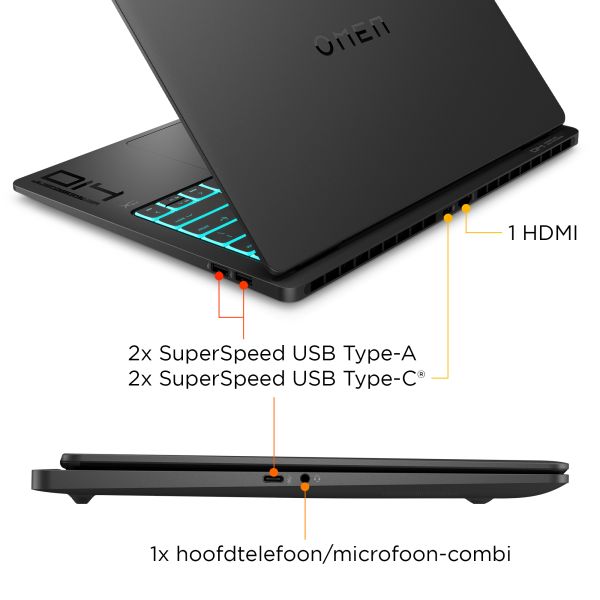 HP OMEN Transcend 14-fb1070nd Intel Core Ultra 9 285H Laptop 35,6 cm (14") 3K 32 GB LPDDR5x-SDRAM 1 TB SSD NVIDIA GeForce RTX 5070 Wi-Fi 7 (802.11be) Windows 11 Home AI PC Zwart (C35M3EA#ABH) HP OMEN Transcend 14-fb1070nd Intel Core Ultra 9 285H Laptop 35,6 cm (14") 3K 32 GB LPDDR5x-SDRAM 1 TB SSD NVIDIA GeForce RTX 5070 Wi-Fi 7 (802.11be) Windows 11 Home AI PC Zwart (C35M3EA#ABH)