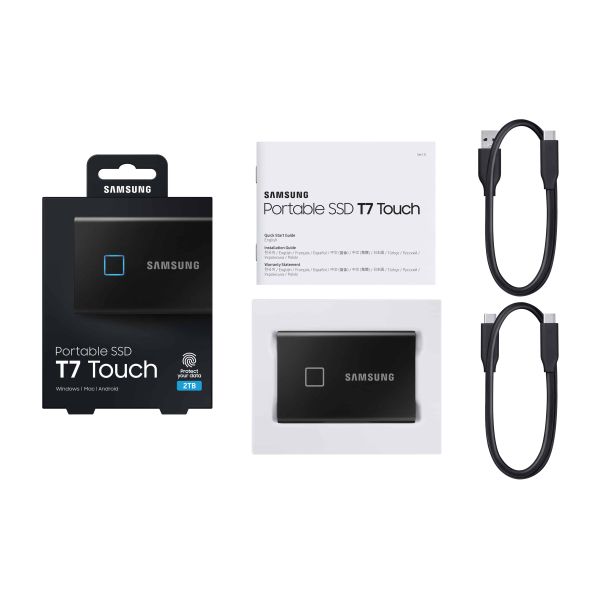 Samsung MU-PC2T0K, T7 Touch, 2000 GB, USB Type-C, 3.2 Gen 2 (3.1 Gen 2), 1050 MB/s, Wachtwoordbeveiliging, Zwart (MU-PC2T0K/WW)