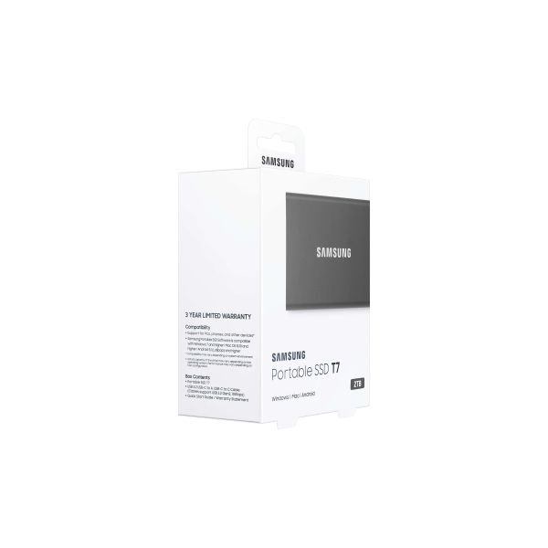 Samsung Portable SSD T7 2 TB USB Type-C 3.2 Gen 2 (3.1 Gen 2) Grijs (MU-PC2T0T/WW)