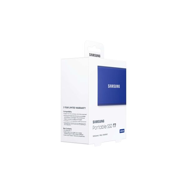 Samsung Portable SSD T7 500 GB USB Type-C 3.2 Gen 2 (3.1 Gen 2) Blauw (MU-PC500H/WW)