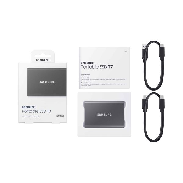 Samsung Portable SSD T7 500 GB Grijs (MU-PC500T/WW)  Samsung Portable SSD T7 500 GB Grijs (MU-PC500T/WW)