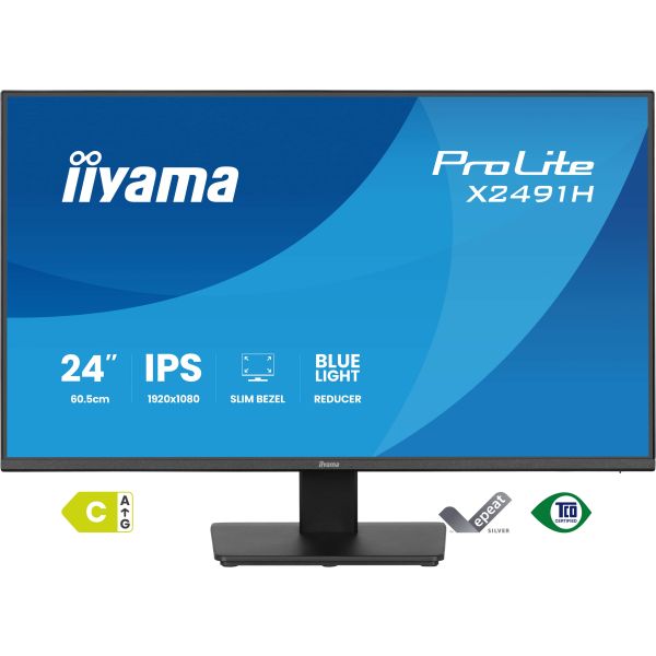 iiyama ProLite X2491H-B1 computer monitor 60,5 cm (23.8") 1920 x 1080 Pixels Full HD LCD Zwart (X2491H-B1)