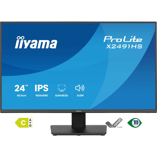 iiyama ProLite X2491HS-B1 computer monitor 60,5 cm (23.8") 1920 x 1080 Pixels Full HD LCD Zwart (X2491HS-B1)