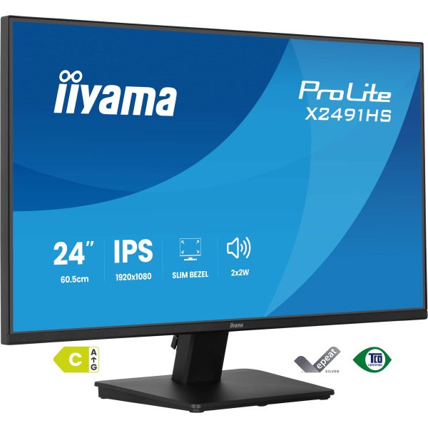 iiyama ProLite X2491HS-B1 computer monitor 60,5 cm (23.8") 1920 x 1080 Pixels Full HD LCD Zwart (X2491HS-B1)
