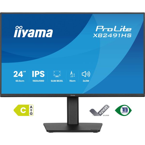 iiyama ProLite XB2491HS-B1 computer monitor 60,5 cm (23.8") 1920 x 1080 Pixels Full HD LCD Zwart (XB2491HS-B1)