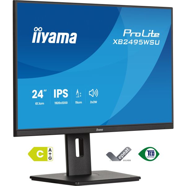 iiyama ProLite XB2495WSU-B1 computer monitor 61,2 cm (24.1") 1920 x 1200 Pixels Full HD LCD Zwart (XB2495WSU-B1)