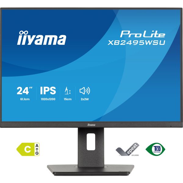 iiyama ProLite XB2495WSU-B1 computer monitor 61,2 cm (24.1") 1920 x 1200 Pixels Full HD LCD Zwart (XB2495WSU-B1)