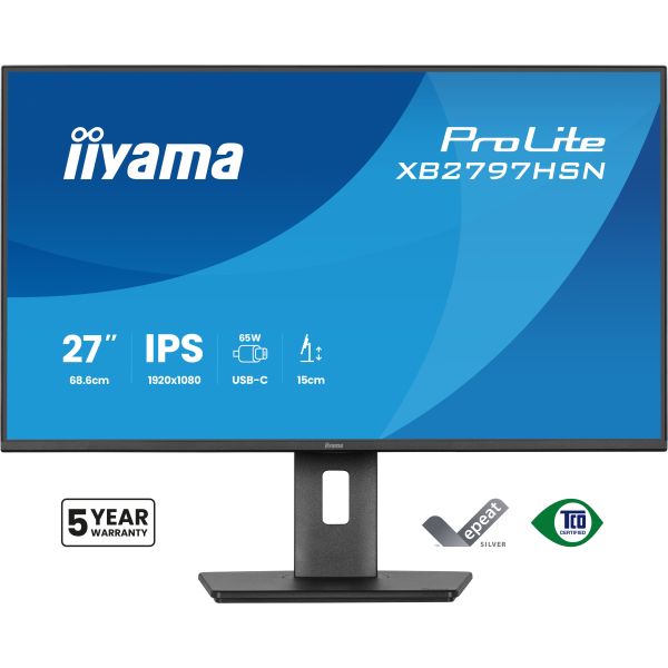 iiyama ProLite XB2797HSN-B1 computer monitor 68,6 cm (27") 1920 x 1080 Pixels Full HD LCD Zwart (XB2797HSN-B1)