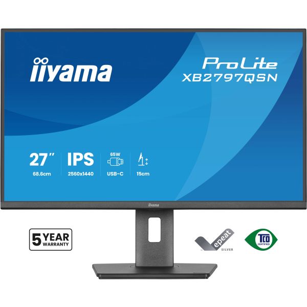 iiyama ProLite XB2797QSN-B1 computer monitor 68,6 cm (27") 2560 x 1440 Pixels Quad HD LCD Zwart (XB2797QSN-B1)