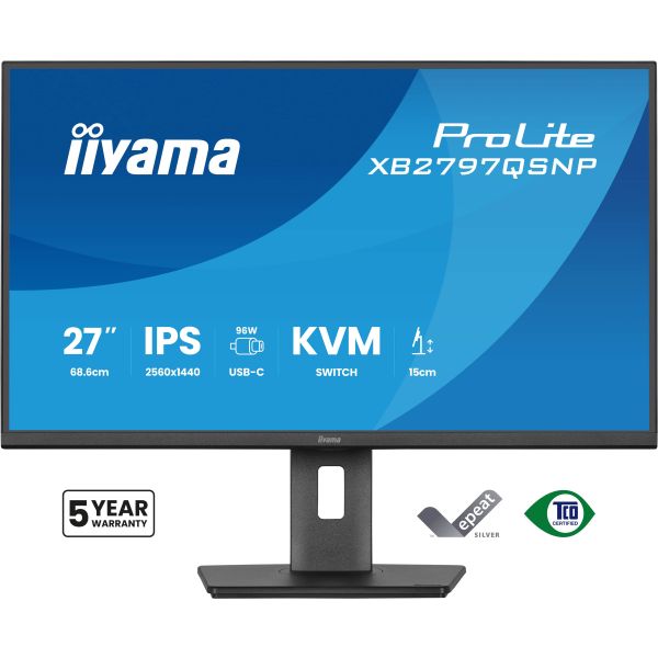 iiyama ProLite XB2797QSNP-B1 computer monitor 68,6 cm (27") 2560 x 1440 Pixels Quad HD Zwart (XB2797QSNP-B1)