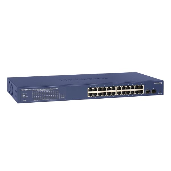 NETGEAR GS724TP Managed L2/L3/L4 Gigabit Ethernet (10/100/1000) Power over Ethernet (PoE) 1U Zwart, Grijs (GS724TP-200EUS)