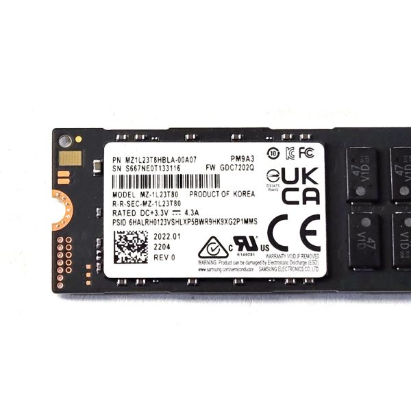Samsung PM9A3 3.84TB M.2 NVMe SSD PCIe (MZ1L23T8HBLA-00A07)