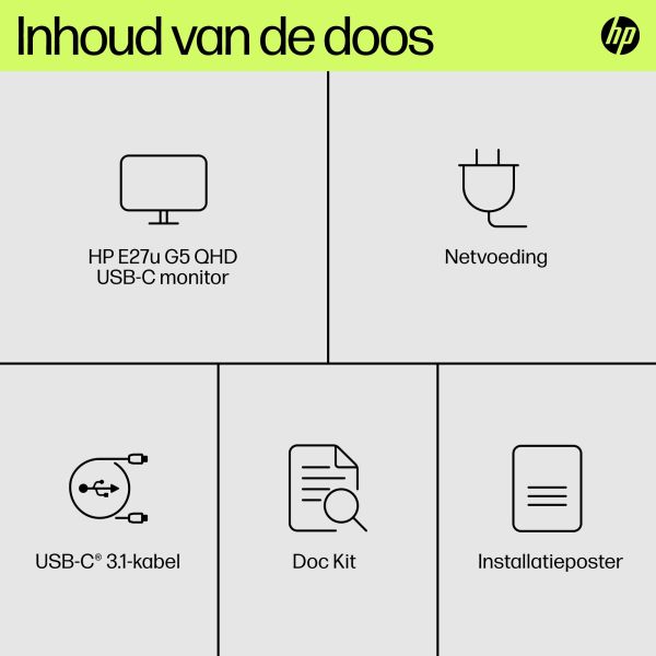 HP E27u G5 QHD USB C-monitor (6N4D3AA#ABB)