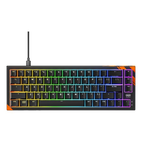 CHERRY K5 PRO TMR COMPACT toetsenbord Gamen USB QWERTY Amerikaans Engels Zwart, Oranje (G8E-24200LACAUS-2)