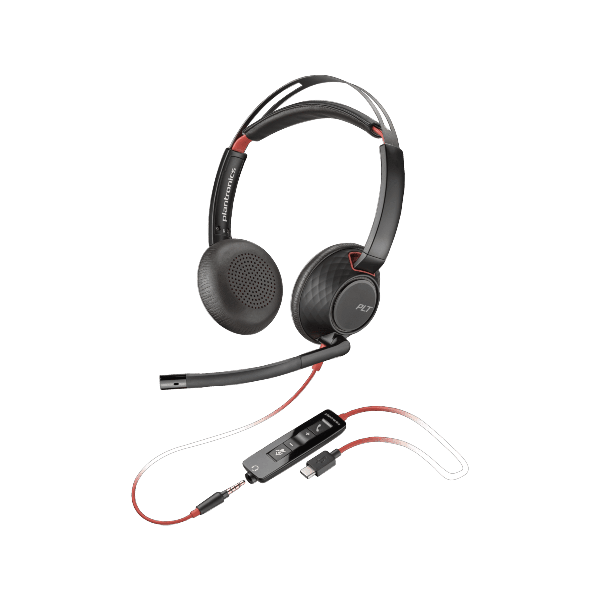 HP Blackwire 5220 Stereo USB-C Headset met 3.5mm adapter (8X231AA-NOB)