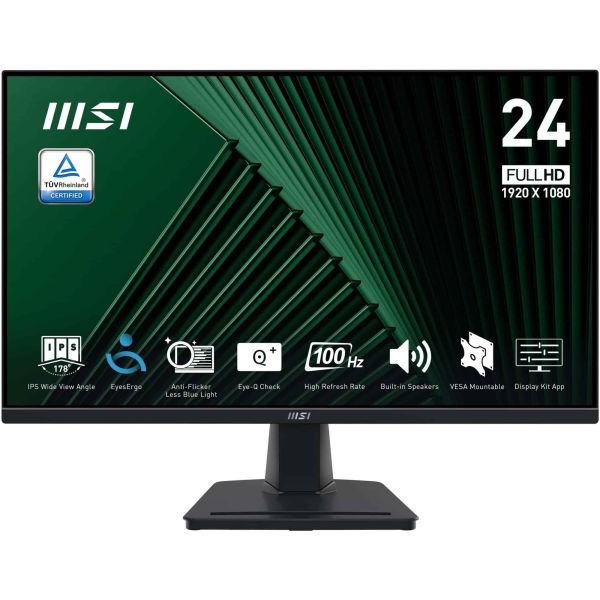MSI Pro MP245G computer monitor 60,5 cm (23.8") 1920 x 1080 Pixels Full HD LCD Zwart (PRO MP245G) MSI Pro MP245G computer monitor 60,5 cm (23.8") 1920 x 1080 Pixels Full HD LCD Zwart (PRO MP245G)