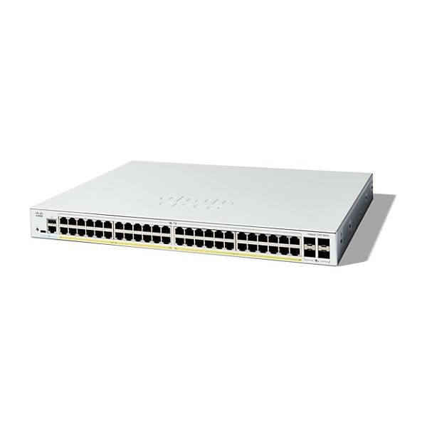 Cisco Catalyst 1300X-48P-4X - Switch - L3 - managed - 4 x 10 Gigabit SFP28 + 48 x 10/100/1000 (PoE+) - an Rack montierbar - PoE+ (C1300X-48P-4X)