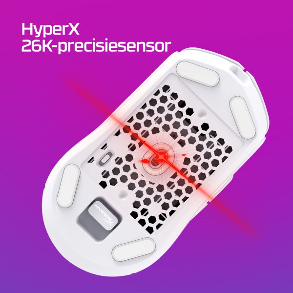 HyperX Pulsefire Haste 2 - draadloze gamingmuis (wit) (6N0A9AA)