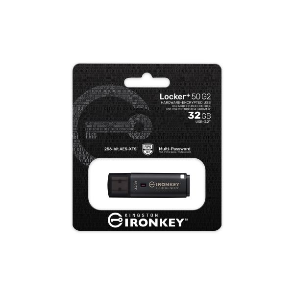 Kingston Technology IronKey 32GB Locker Plus 50 G2, FIPS 197, AES-256 (IKLP50G2/32GB) Kingston Technology IronKey 32GB Locker Plus 50 G2, FIPS 197, AES-256 (IKLP50G2/32GB)