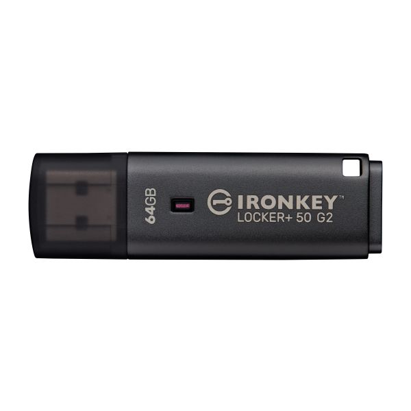 Kingston Technology IronKey 64GB Locker Plus 50 G2, FIPS 197, AES-256 (IKLP50G2/64GB)