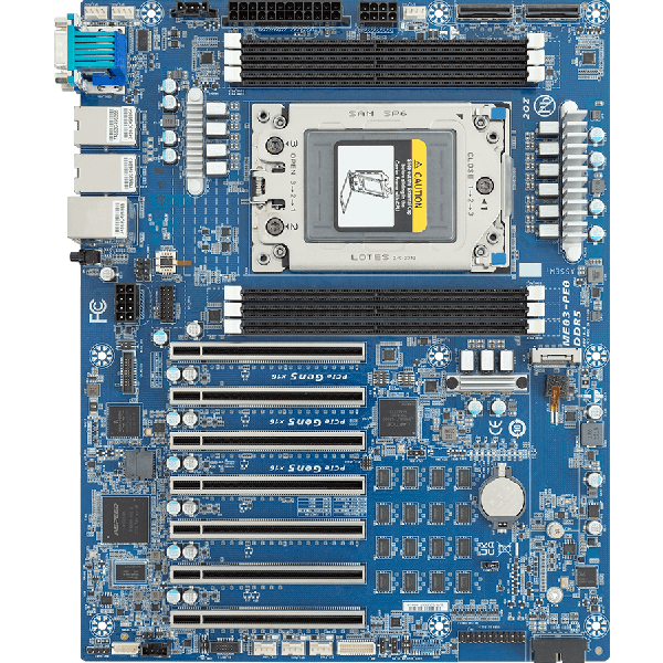 Gigabyte ME03-PE0 Server-Mainboard AMD EPYC 8004 SP6 ATX DDR5 Bulk (5ME03PE0NR-000-11B) (5ME03PE0NR-000-11B)