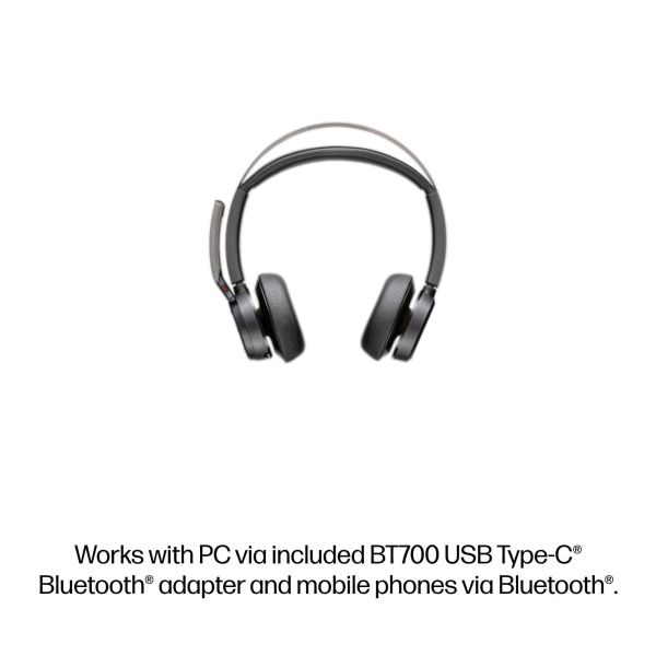 HP Poly Voyager Focus 2 Microsoft Teams Certified USB-C-C Headset +USB-C/A Adapter +Charging Stand (9T9J6AA) HP Poly Voyager Focus 2 Microsoft Teams Certified USB-C-C Headset +USB-C/A Adapter +Charging Stand