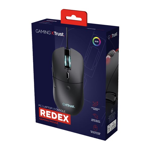 Trust GXT 981 Redex muis Gamen Rechtshandig USB Type-A Optisch 10000 DPI (24634)