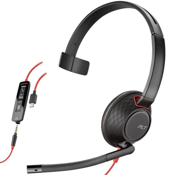HP Poly Poly Blackwire C5210 USB-C - 5200 Series - Headset - On-Ear - kabelgebunden - 3,5 mm Stecker, USB-C (207587-201) (207587-201)
