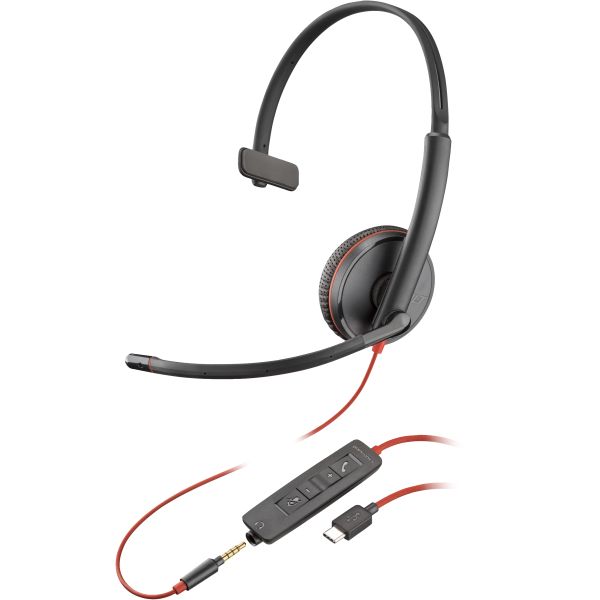 HP Poly Blackwire C3215 mono headset + draagtas (bulk) (80S05A6)