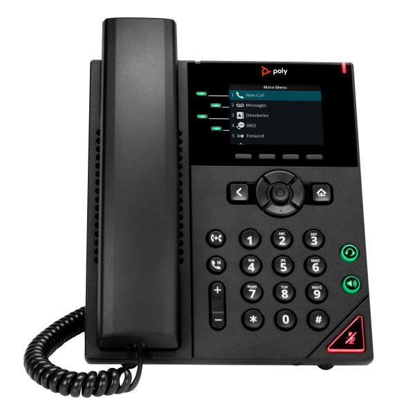 HP Poly VVX 250 4-lijns IP-telefoon met PoE-ondersteuning (89B62AA)
