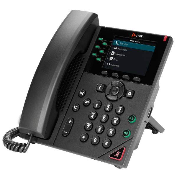 HP Poly VVX 350 6-lijns IP-telefoon met PoE-ondersteuning (89B68AA)