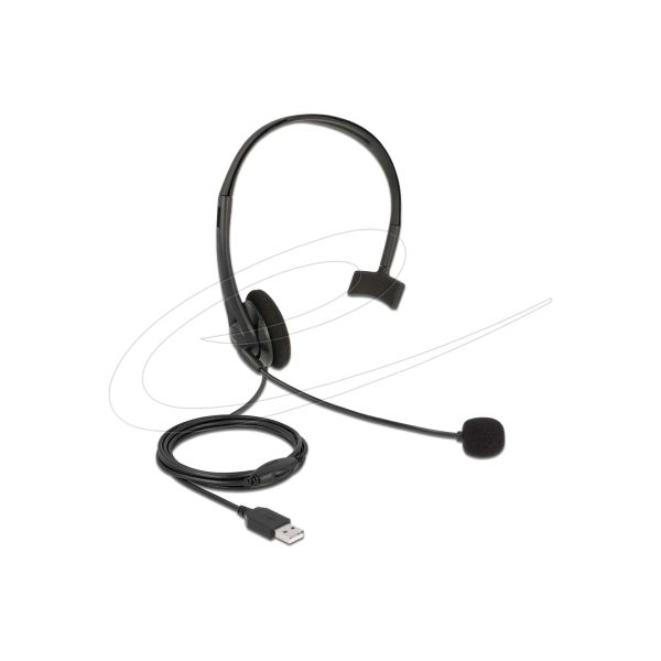 Delock - Náhlavní souprava - náhlavní - kabelové - USB-A - èerná (27179)