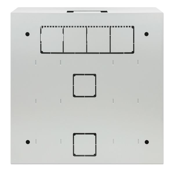 Intellinet Low-profile 19" wandkast met 4U horizontale en 2U verticale rails, slanke ruimtebesparende behuizing met slechts 170 mm diepte, ideaal voor AV/multimedia/surveillance, gemonteerd, grijs RAL 7035 (713641)