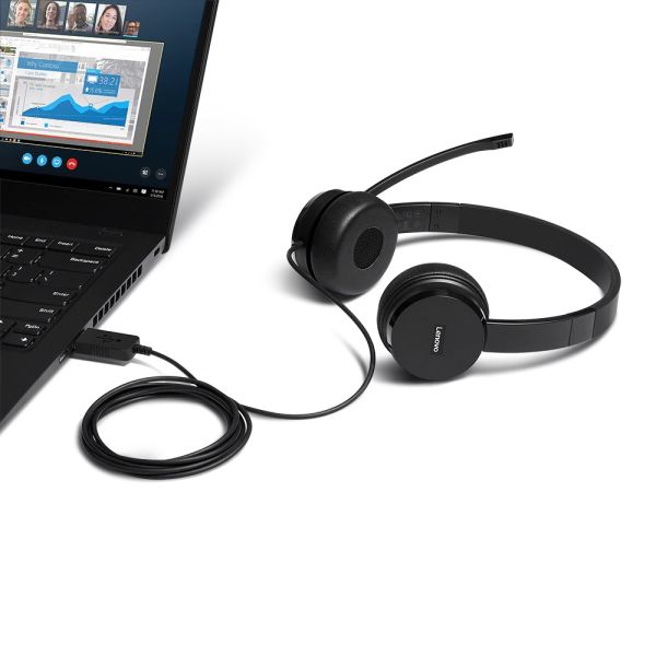 Lenovo 4XD0X88524 hoofdtelefoon/headset Bedraad Hoofdband Kantoor/callcenter Zwart (4XD0X88524)