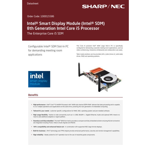 NEC Intel Smart Display Module met 16 GB (100015586)