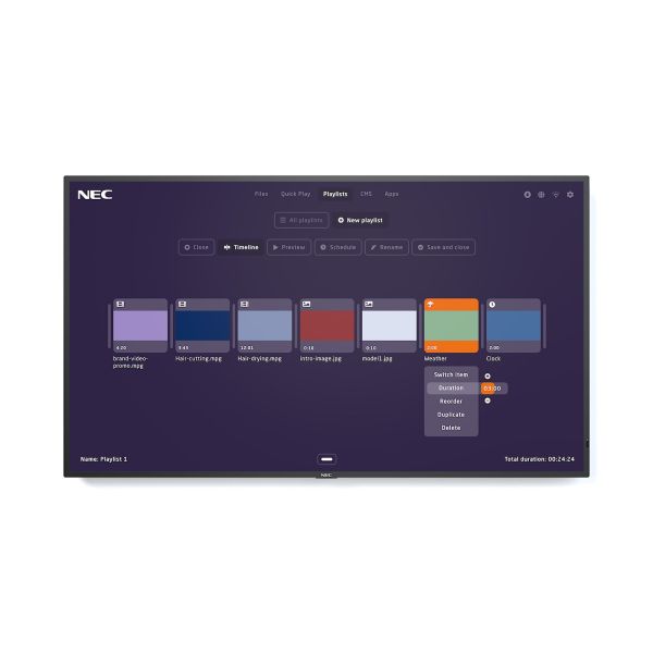NEC MultiSync P495-MPi4 Digitale signage flatscreen 124,5 cm (49") IPS 700 cd/m² 4K Ultra HD Zwart Type processor 24/7 (60005377)