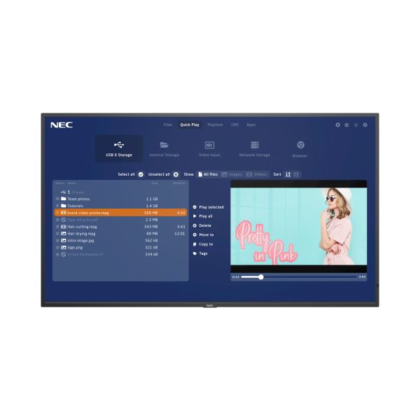 NEC MultiSync P555-MPi4 139,7 cm (55") LCD 700 cd/m² 4K Ultra HD Zwart Type processor 24/7 (60005378)