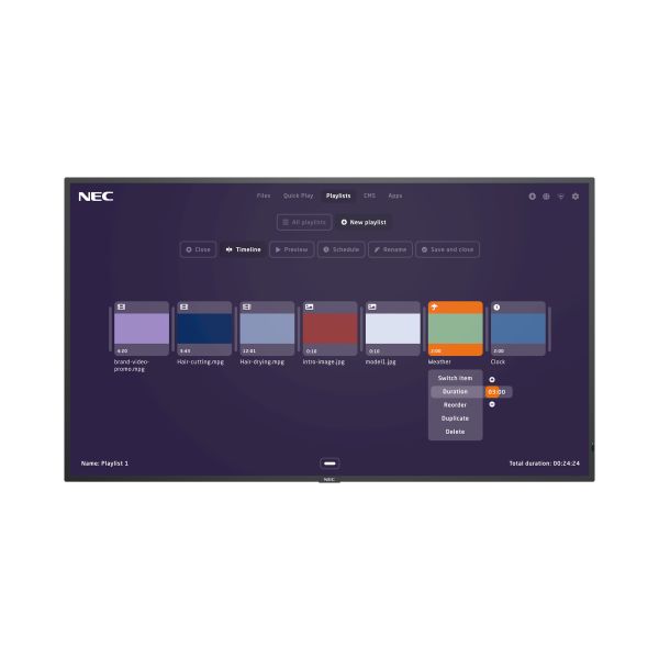 NEC MultiSync P555-MPi4 139,7 cm (55") LCD 700 cd/m² 4K Ultra HD Zwart Type processor 24/7 (60005378)