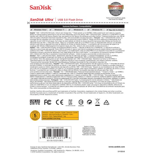 SanDisk Ultra USB flash drive 16 GB USB Type-A 3.2 Gen 1 (3.1 Gen 1) Zwart (SDCZ48-016G-U46)