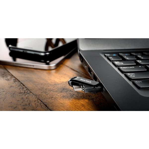 SanDisk Ultra Dual Drive Go USB flash drive 256 GB USB Type-A / USB Type-C 3.2 Gen 1 (3.1 Gen 1) Zwart (SDDDC3-256G-G46)