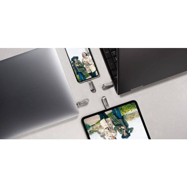 SanDisk Ultra Dual Drive Luxe USB flash drive 256 GB USB Type-A / USB Type-C 3.2 Gen 1 (3.1 Gen 1) Roestvrijstaal (SDDDC4-256G-G46)