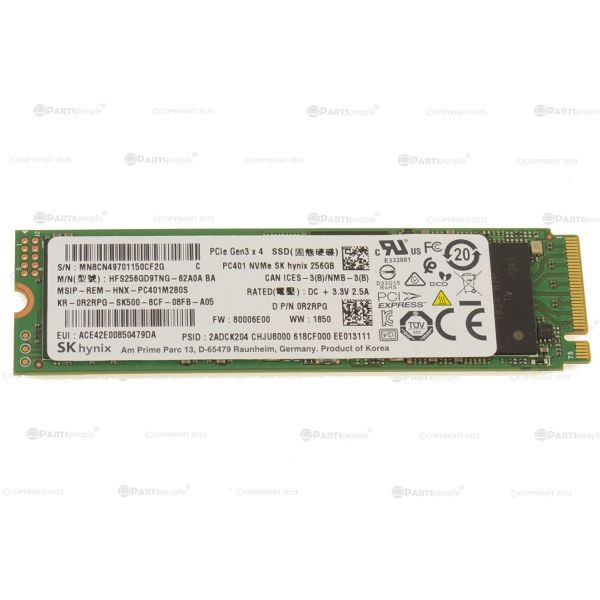 Dell 256GB NVMe M.2 SSD (0R2RPG-RFB)