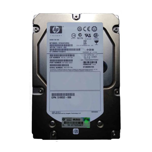 HP HDD 600GB 6G SAS 15K (516832-005-RFB)