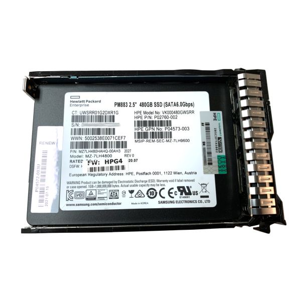 HP 3.84TB SAS RI SFF SC DS SSD (P04521-B21-RFB)