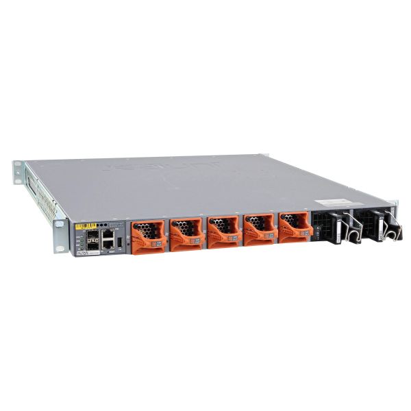 Juniper QFX5100, 48 1G/10G RJ-45 ports, 6 QSFP, 2 AC PSU, Port to PSU airflow (QFX5100-48T-AFO)