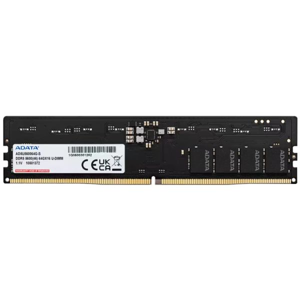 ADATA AD5U560064G-S geheugenmodule 64 GB 1 x 64 GB DDR5 5600 MT/s 288-pin DIMM (AD5U560064G-S)