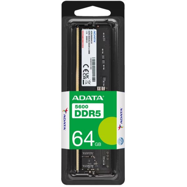 ADATA AD5U560064G-S geheugenmodule 64 GB 1 x 64 GB DDR5 5600 MT/s 288-pin DIMM (AD5U560064G-S)
