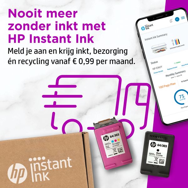 HP ENVY 6010e Draadloos All-in-One Kleur Printer, Instant Ink; Kopieerapparaat, scanner (2K4U9B)