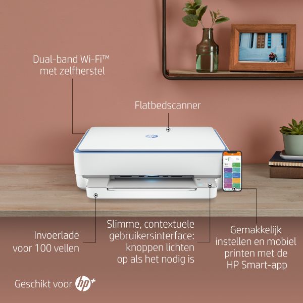 HP ENVY 6010e Draadloos All-in-One Kleur Printer, Instant Ink; Kopieerapparaat, scanner (2K4U9B)