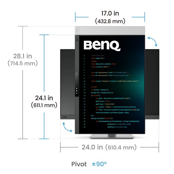 BenQ RD280UG computer monitor 71,6 cm (28.2") 3840 x 2560 Pixels 4K Ultra HD Zwart (9H.LNXLE.EBE)